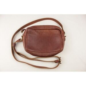 Portland Leather Goods Cinnamon Cognac Pebbled Camera Bag Purse Crossbody